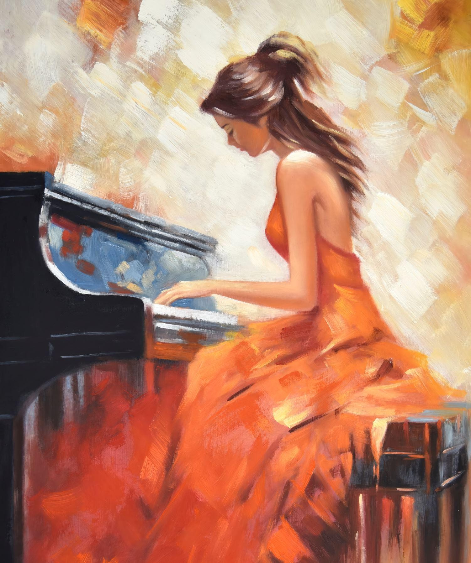 (50x60cm) La pianiste