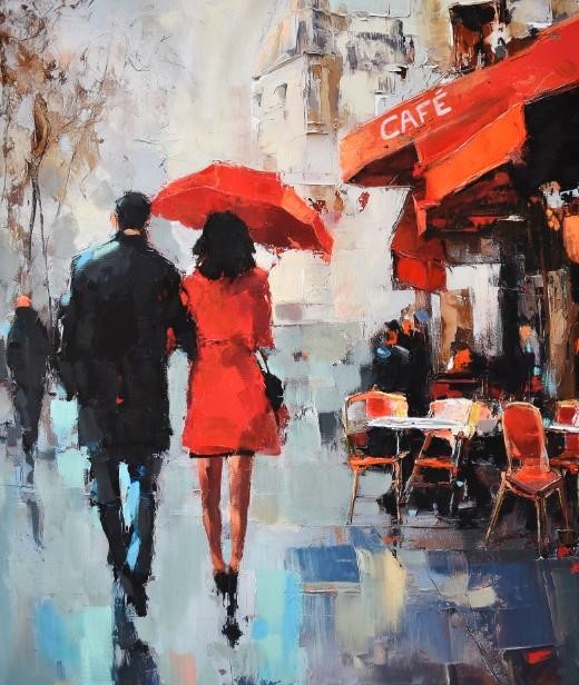 (50x60cm) LES AMOUREUX DE PARIS