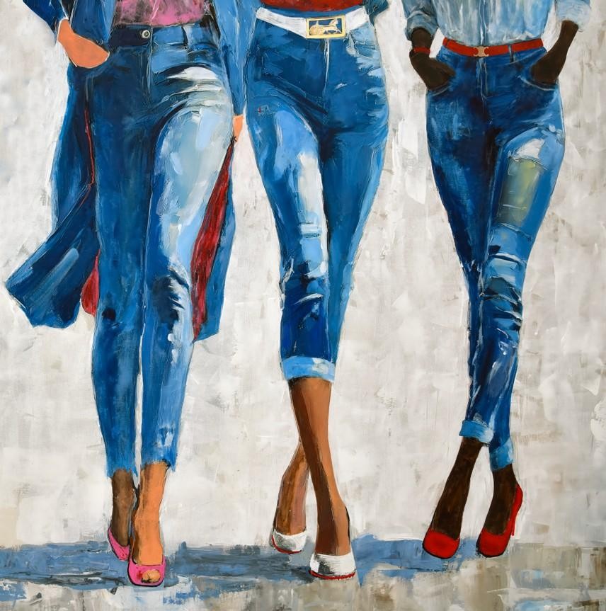 (80x80cm) LES AMIES JEAN'S