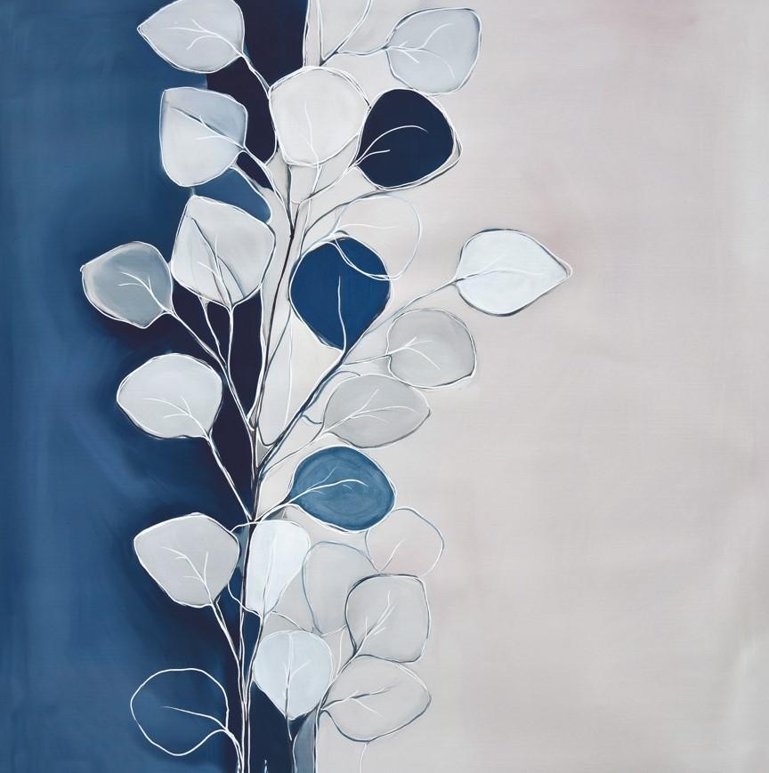 (80x80cm) POESIE VEGETALE EN BLEU